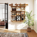 4-Tier Wall Mounted Bamboo Bookshelf