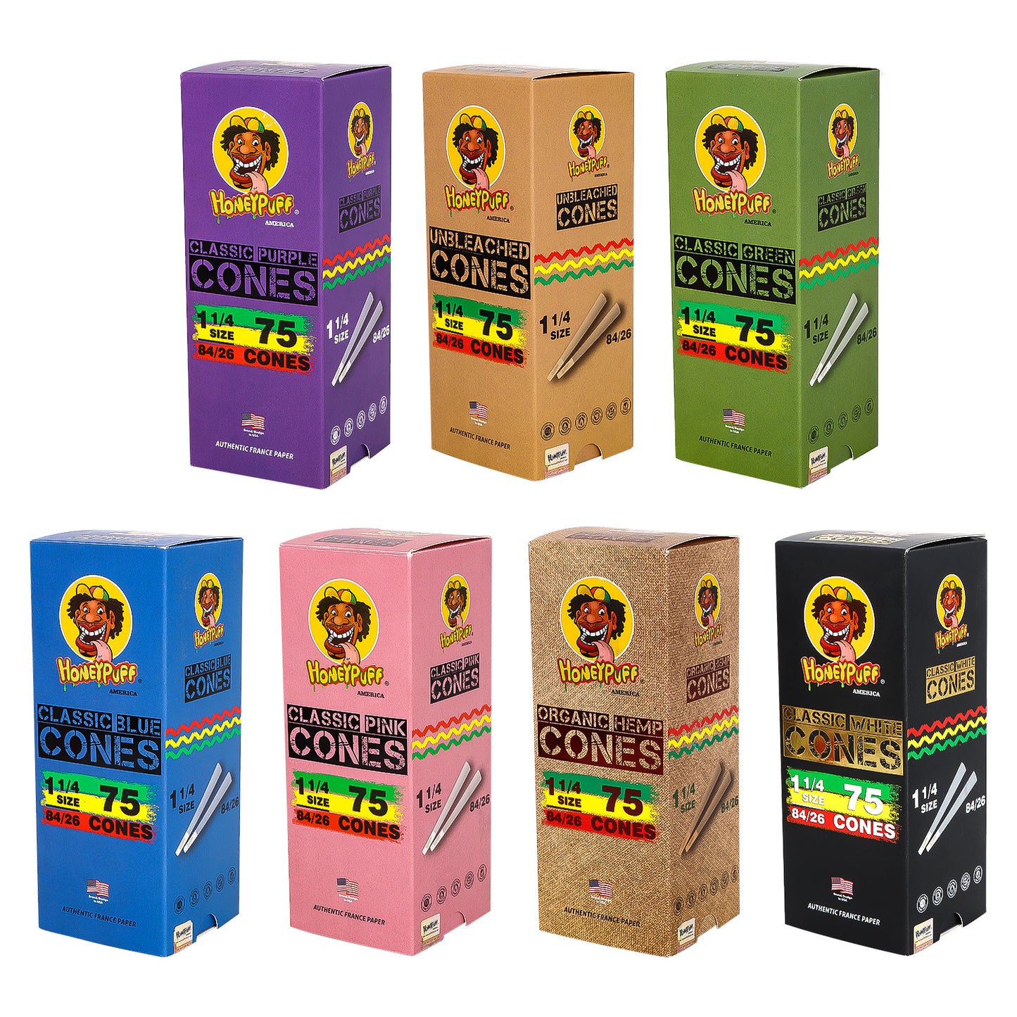 King Size Pre Rolled Rolling Paper with Tips,W mouth 84mm horn tube， Slow Burning Papers(75 PCS)