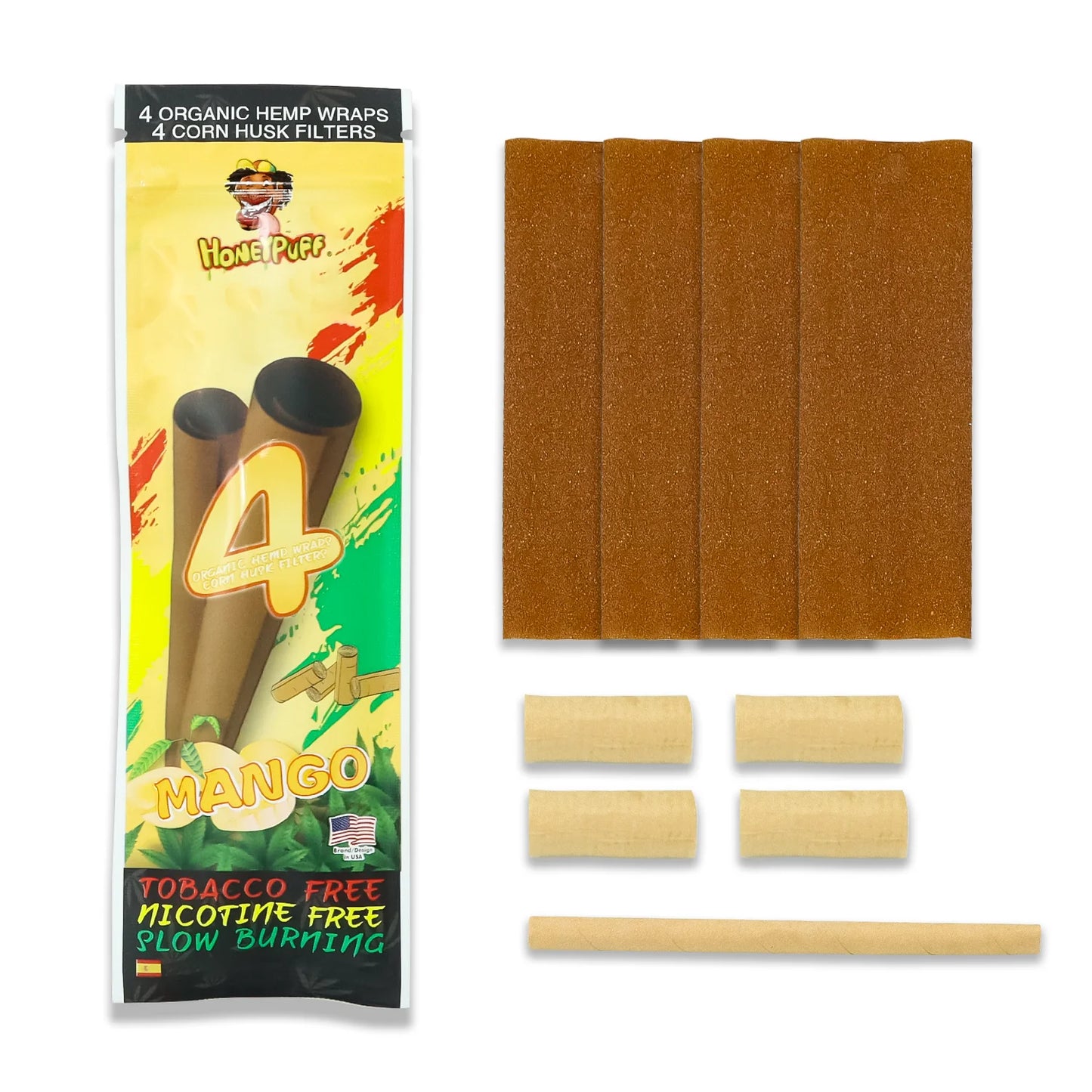 Flavors Rolling Papers, King Size Cigarette Rolling Paper with Tips, Slow Burning Rolling Paper & Biodegradable, 4 Pieces / Pack 15 Pack / Box