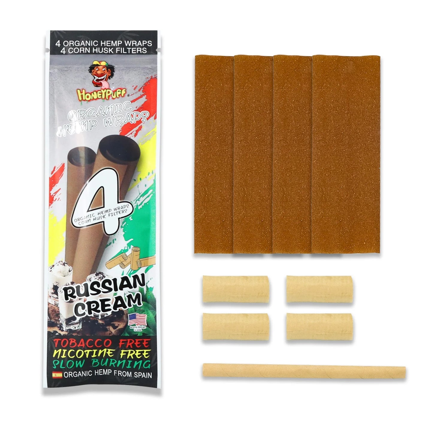Flavors Rolling Papers, King Size Cigarette Rolling Paper with Tips, Slow Burning Rolling Paper & Biodegradable, 4 Pieces / Pack 15 Pack / Box