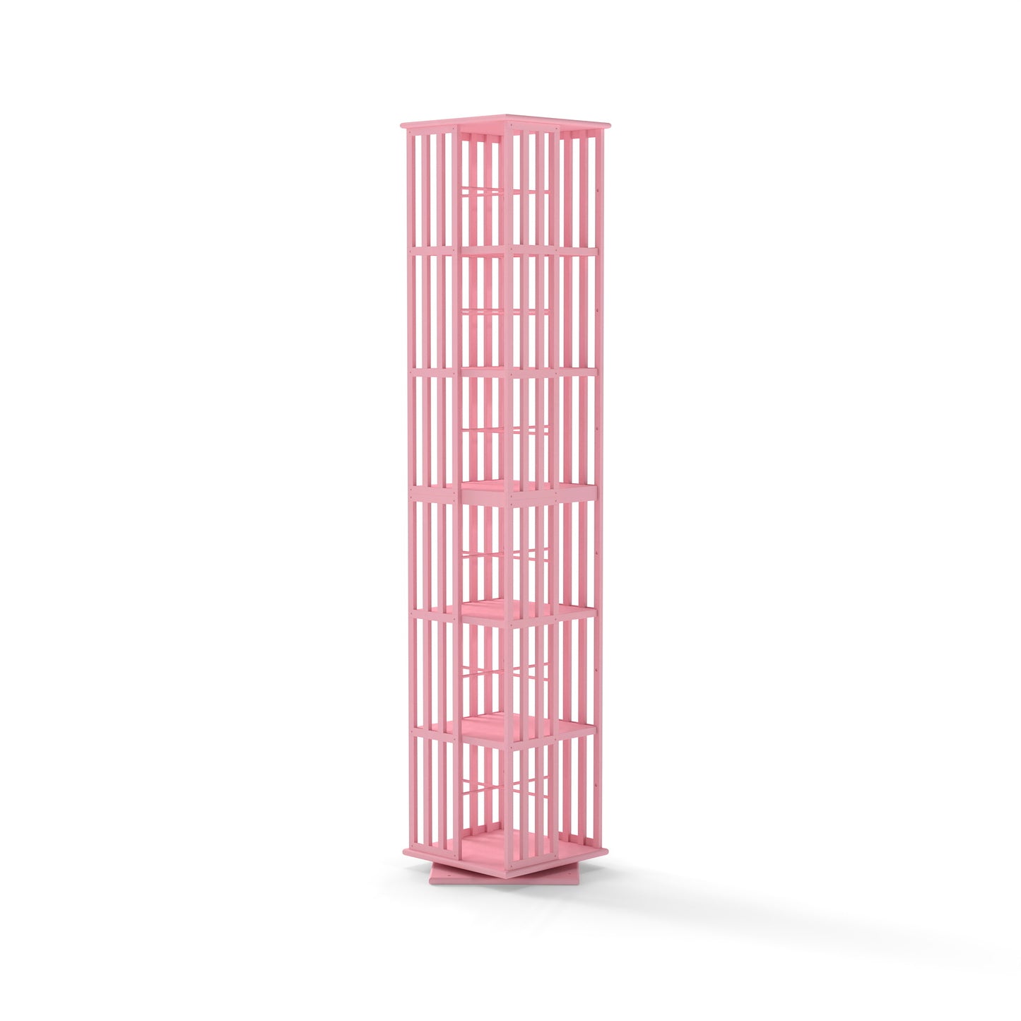 Lauxery 6-Tier Bamboo Rotating Bookshelf Tower