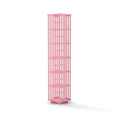 Lauxery 6-Tier Bamboo Rotating Bookshelf Tower